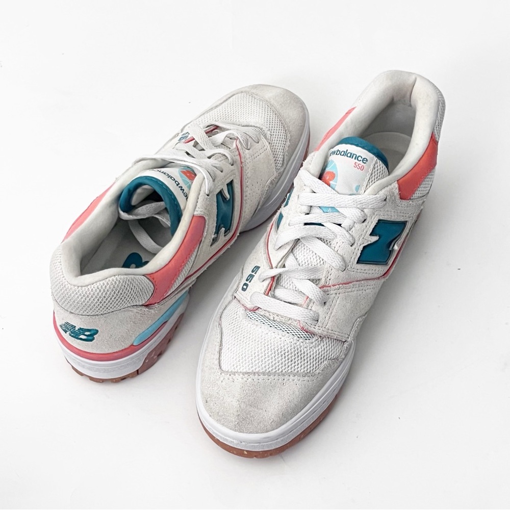 NEW BALANCE 550 Sea Salt Verdigris Speckled Soles Sneakers 8.5 Ortholite Comfort